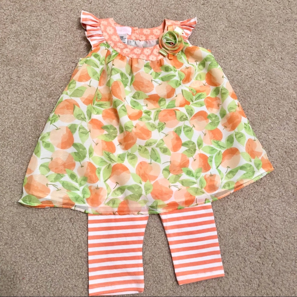 Bonnie Jean Peach Print Outfit (18 month)